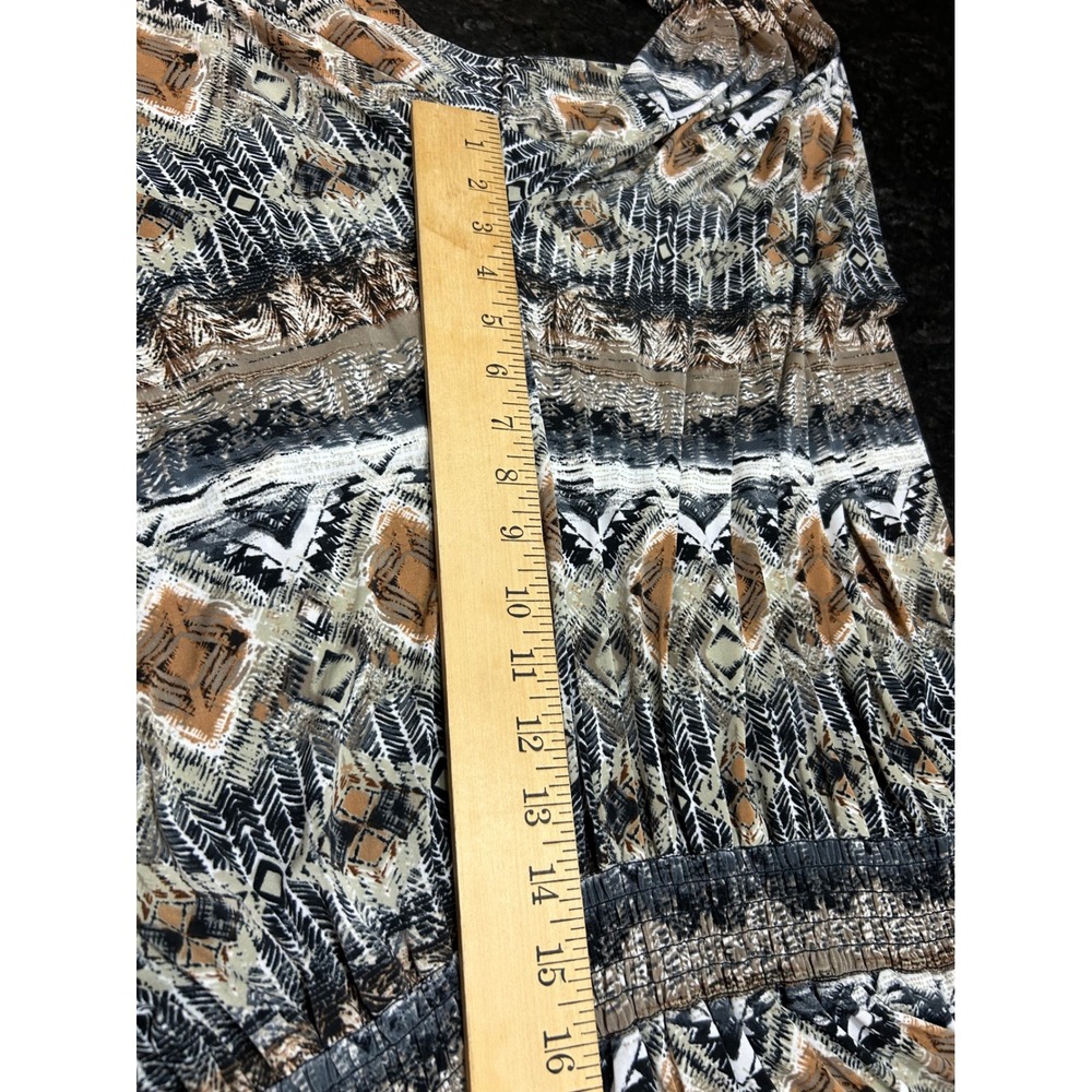 Mlle Gabrielle Womens 3X Jumpsuit Strapless Tribal Geometric Print Smocked Waist - Picture 10 of 12
